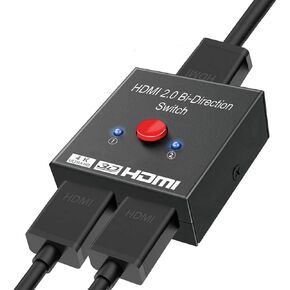 HDMI Switch 2 in 1 Out 4K 60Hz, HDMI Switcher Splitter 2 in 1 Out Support PS4/Xbox One/Fire TV/Apple TV, HD TV Accessories, No Power Required