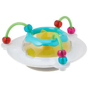 Infantino Snack & Play Lil’ Foodie Wobble Tray - BPA-Free, Food-Grade, Divided Snack Sections, Suction Cup Base, Wobbles & Spins, Fun Bead Bars, for Babies & Toddlers 4M+