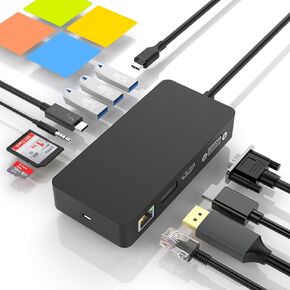 Microsoft USB C Surface Dock Triple Displays، قاعدة تركيب سطحية 12 في 1 مع 4K DP+HDMI+VGA لجهاز Surface Pro 10/9/8/X/7+/7، وSurface Laptop 6/5/4/3، وSurface Laptop Studio 2/1، سيرفس جو-USB C in Kuwait