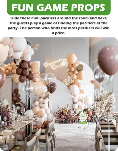 Baby Shower Games, Baby Shower Decorations, 1 Baby Pacifier Hunt Sign and 50 Acrylic Pacifiers for Gender Reveal Games (Green) in Saudi Arabia