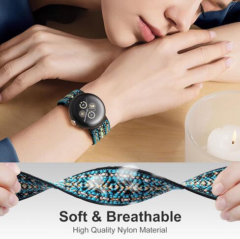 DaQin 3 Pack Stretchy Solo Loop Compatible with Pixel Watch 2 Band/Google Pixel Watch Band for Women Men, Soft Nylon Elastic Braided Strap Wristband Replacement for Pixel Watch/Pixel Watch 2 Band in Saudi Arabia