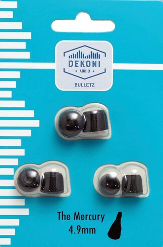 Dekoni Audio Moldable Foam Ear Tips Premium Memory Foam Isolation Earphone Tips - 4.9mm 3 Pack SM MED Lrg Sample Pack Black (EPZ-MERCURY-PL) in Saudi Arabia