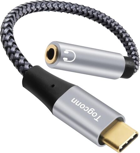 محول مقبس سماعة الرأس USB من النوع C ذكر إلى 3.5 مم TRRS أنثى، سلك كابل USB C إلى Aux Audio Dongle، مجدول من النايلون، غلاف من الألومنيوم، لسلسلة iPhone 15، iPad Pro، MacBook، Pixel، Galaxy S24 in Kuwait