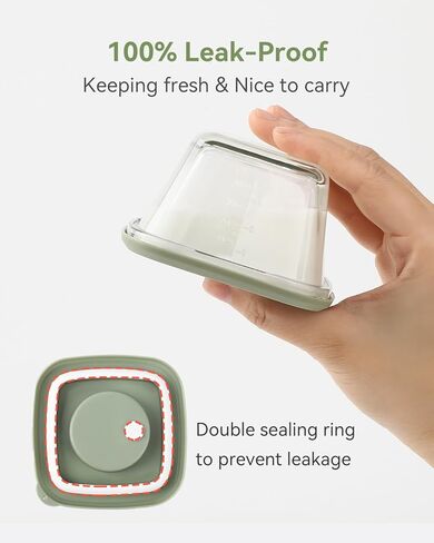 حاويات طعام الأطفال من HEYVALUE - برطمانات زجاجية لطعام الأطفال بأغطية سعة 118 مل، 12 حاوية تخزين صغيرة، صانعة طعام الأطفال لأغذية الأطفال والميكروويف وغسالة الأطباق والفريزر، خالية من مادة BPA in Kuwait