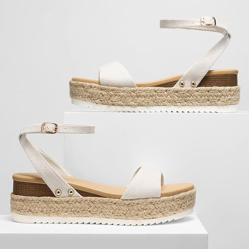 Womens Open Toe Espadrilles Dressy Platform Sandals Buckle Ankle Strap Wedges Sandals for Women Casual Dressy Summer in Saudi Arabia