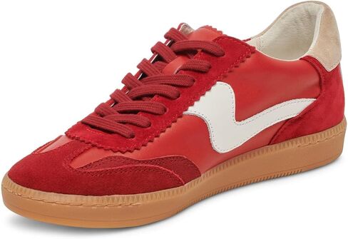 Dolce Vita Women's NOTICE Sneaker, CRIMSON SUEDE, 6.5 in Saudi Arabia