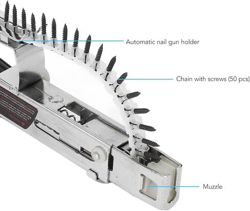 Chain Screw Gun, Packaging Machine, Chain Nail Gun Adapter Aluminum Alloy Corrosion Proof Depth Adjustment Electric Drill Automatic Chain Screw Gun Adapter in Saudi Arabia