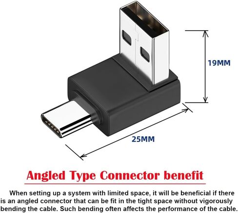 NFHK بزاوية أسفل USB3.0 نوع A ذكر إلى USB 3.1 نوع C ذكر بيانات 10 جيجابت في الثانية محول الشحن 90 درجة للهاتف المحمول in Saudi Arabia