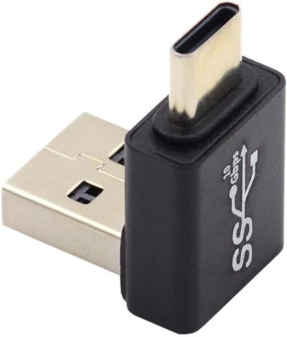 NFHK بزاوية أسفل USB3.0 نوع A ذكر إلى USB 3.1 نوع C ذكر بيانات 10 جيجابت في الثانية محول الشحن 90 درجة للهاتف المحمول in Saudi Arabia