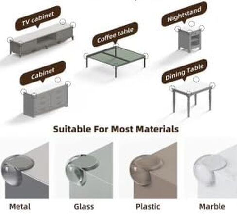 Table Corner Guards, Baby Proofing Safety Plastic Corner Protectors, Clear, Pack of 10 in Saudi Arabia