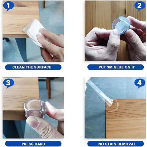 Table Corner Guards, Baby Proofing Safety Plastic Corner Protectors, Clear, Pack of 10 in Saudi Arabia