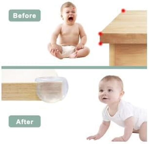Table Corner Guards, Baby Proofing Safety Plastic Corner Protectors, Clear, Pack of 10 in Saudi Arabia