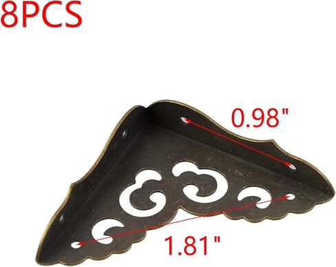 MY MIRONEY 4PCS Brass Furniture Corner Protector Triangle Box Corner Protector Hollow Cloud Pattern Antique Hardware Desk Edge Corner Guard with Nails, 1.97" x 1.97" x 1.97" in Kuwait