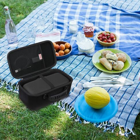 حافظة مكبر صوت صلبة للسفر من BOVKE متوافقة مع مكبر صوت Bose SoundLink Max المحمول الجديد، حامل مكبر صوت بلوتوث SoundLink Max كبير مقاوم للماء مع جيب شبكي لكابلات الشحن، أسود in Saudi Arabia