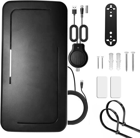 TV Antenna for Smart TV - TV Antenna Indoor Digital HD TV Antenna and Free Local Channels - 4K HD 1080P All TV's VHF UHF 500+ Miles Range - 32.8ft Coax Cable/AC Adapter 2024 New in Saudi Arabia