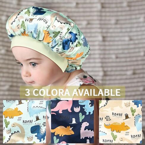 3 Pieces Kids Satin Bonnet Adjustable Sleep Caps Soft Silk Night Sleeping Hats for Teens Toddler Children Reversible Double in Saudi Arabia
