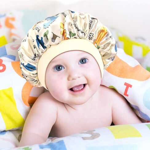 3 Pieces Kids Satin Bonnet Adjustable Sleep Caps Soft Silk Night Sleeping Hats for Teens Toddler Children Reversible Double in Saudi Arabia