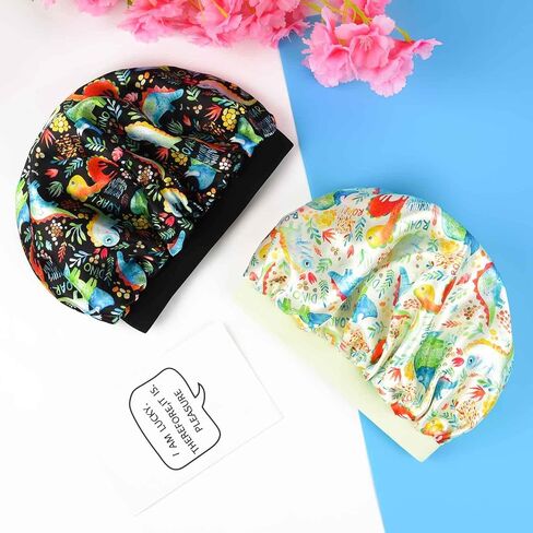 3 Pieces Kids Satin Bonnet Adjustable Sleep Caps Soft Silk Night Sleeping Hats for Teens Toddler Children Reversible Double in Saudi Arabia