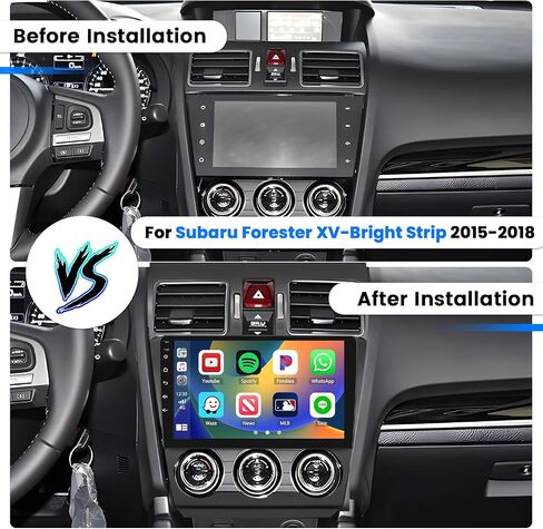 [2+64G] مجموعة ستيريو Hikity Android لراديو Subaru Forester WRX Impreza، شاشة لمس HD 9 بوصة لاسلكية CarPlay Android Auto Radio مع نظام تحديد المواقع العالمي (GPS) وكاميرا احتياطية HiFi BT RDS in Saudi Arabia