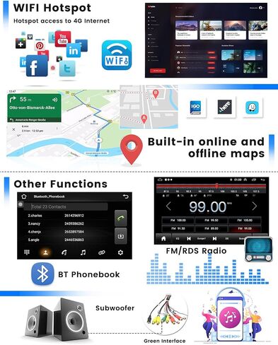 [2+64G] مجموعة ستيريو Hikity Android لراديو Subaru Forester WRX Impreza، شاشة لمس HD 9 بوصة لاسلكية CarPlay Android Auto Radio مع نظام تحديد المواقع العالمي (GPS) وكاميرا احتياطية HiFi BT RDS in Saudi Arabia