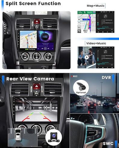 [2+64G] مجموعة ستيريو Hikity Android لراديو Subaru Forester WRX Impreza، شاشة لمس HD 9 بوصة لاسلكية CarPlay Android Auto Radio مع نظام تحديد المواقع العالمي (GPS) وكاميرا احتياطية HiFi BT RDS in Saudi Arabia