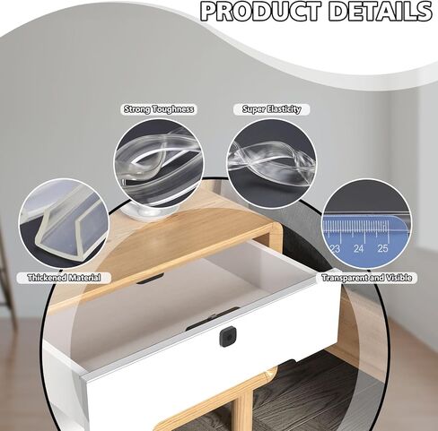 12 قطعة من البلاستيك الواقي من الحواف الشفافة، واقي زوايا جدار الأثاث بطول 16.5 سم لباب الخزانة مقاس 0.7 سم، زخرفة مصدات زوايا الطاولة سهلة الارتداء على المكتب، شريط حماية الحواف الحادة لسرير الدرج in Kuwait