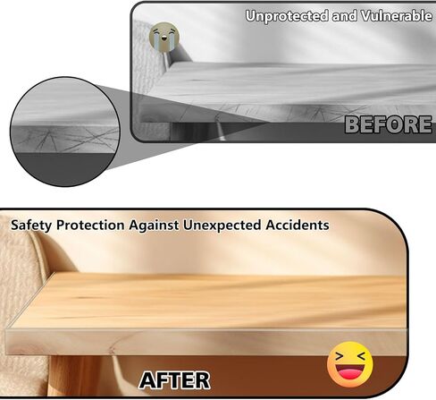 12 قطعة من البلاستيك الواقي من الحواف الشفافة، واقي زوايا جدار الأثاث بطول 16.5 سم لباب الخزانة مقاس 0.7 سم، زخرفة مصدات زوايا الطاولة سهلة الارتداء على المكتب، شريط حماية الحواف الحادة لسرير الدرج in Kuwait