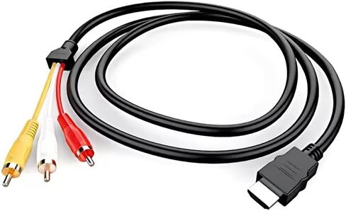 HDMI Cable 5ft/1.5m 1080P HDMI Male to 3 Video Audio AV Cable Connector Adapter Transmitter for TV HDTV DVD VCD in Kuwait