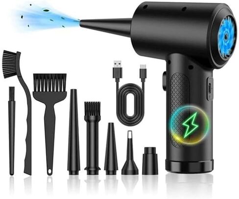 Compressed air Duster - Keyboard Cleaner for Office no Canned Reusable Good Replacement Can Electric 91000RPM Cordless air Duster pc 7600mAh -pc Cleaning-air Blower-car dusters-Electric in Saudi Arabia