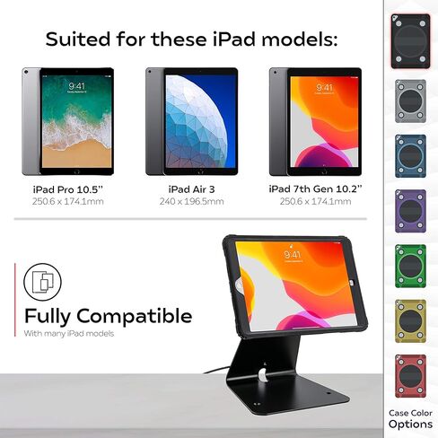 CTA iPad 7th/8th/9th Generation Case 10.2" - Strong Magnetic & Water Resistant Tablet Case with Mounting Plates for iPad 7/8/9 Gen 10.2" - iPad Pro 10.5" - iPad Air 3 & 4 - Black Color – (PAD-MSPC10) in Saudi Arabia