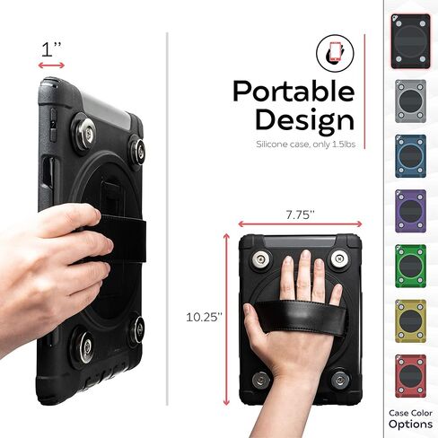 CTA iPad 7th/8th/9th Generation Case 10.2" - Strong Magnetic & Water Resistant Tablet Case with Mounting Plates for iPad 7/8/9 Gen 10.2" - iPad Pro 10.5" - iPad Air 3 & 4 - Black Color – (PAD-MSPC10) in Saudi Arabia