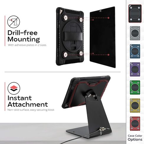 CTA iPad 7th/8th/9th Generation Case 10.2" - Strong Magnetic & Water Resistant Tablet Case with Mounting Plates for iPad 7/8/9 Gen 10.2" - iPad Pro 10.5" - iPad Air 3 & 4 - Black Color – (PAD-MSPC10) in Saudi Arabia