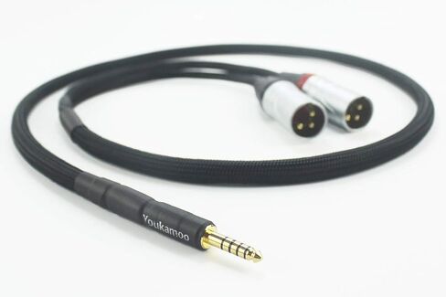 Youkamoo 4.4 ملم إلى Dual XLR ذكر محول سماعة الصوت المتوازن كابل مطلي بالفضة 3 قدم 1 متر 4.4 ملم إلى XLR in Saudi Arabia