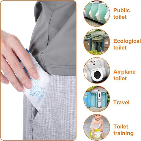 10 Pcs Disposable Toilet Seat Cover,Plastic Toilet Seat Covers Toilet Seat Covers Disposable Flushable Waterproof Non-Woven Potty Seat Covers for Traveling Bathroom (Individually Packed,White) in Saudi Arabia