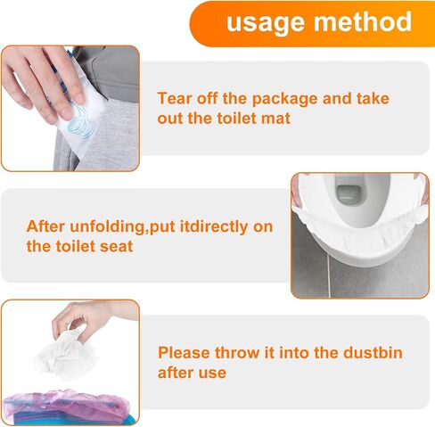 10 Pcs Disposable Toilet Seat Cover,Plastic Toilet Seat Covers Toilet Seat Covers Disposable Flushable Waterproof Non-Woven Potty Seat Covers for Traveling Bathroom (Individually Packed,White) in Saudi Arabia