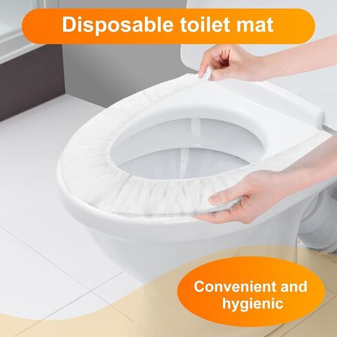 10 Pcs Disposable Toilet Seat Cover,Plastic Toilet Seat Covers Toilet Seat Covers Disposable Flushable Waterproof Non-Woven Potty Seat Covers for Traveling Bathroom (Individually Packed,White) in Saudi Arabia