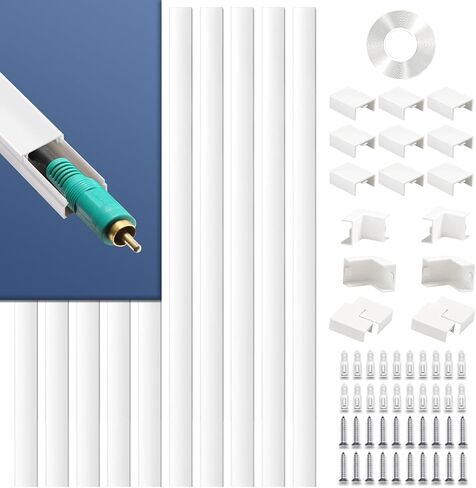 Platane TV Cord Hider Wall Kit,Cord Covers for wires on wall- Fire Retardant, Electric Shock Prevention - Hide Wires Safely & Stylishly on Wall Mounted TV (6 x 15.75 L x 0.94" W x 0.55" H) in Saudi Arabia