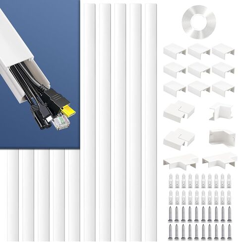 Platane TV Cord Hider Wall Kit,Cord Covers for wires on wall- Fire Retardant, Electric Shock Prevention - Hide Wires Safely & Stylishly on Wall Mounted TV (6 x 15.75 L x 0.94" W x 0.55" H) in Saudi Arabia