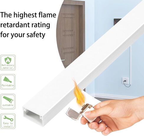 Platane TV Cord Hider Wall Kit,Cord Covers for wires on wall- Fire Retardant, Electric Shock Prevention - Hide Wires Safely & Stylishly on Wall Mounted TV (6 x 15.75 L x 0.94" W x 0.55" H) in Saudi Arabia