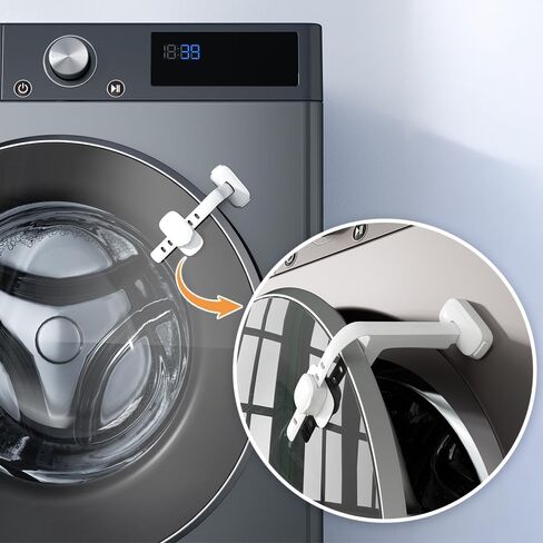 SAFELON 2 قطعة دعامة باب الغسالة ذات التحميل الأمامي، قفل سدادة لحامل باب غسالة سلامة الأطفال، يبقي الباب مفتوحًا (أبيض) in Kuwait