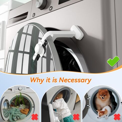 SAFELON 2 قطعة دعامة باب الغسالة ذات التحميل الأمامي، قفل سدادة لحامل باب غسالة سلامة الأطفال، يبقي الباب مفتوحًا (أبيض) in Kuwait