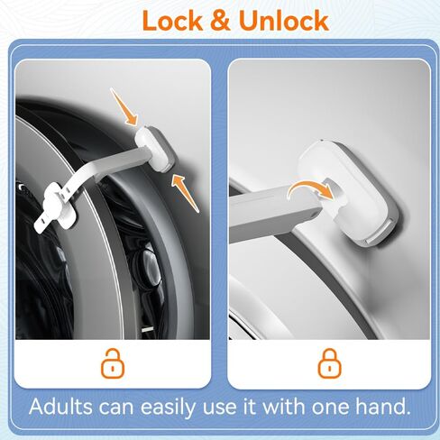 SAFELON 2 قطعة دعامة باب الغسالة ذات التحميل الأمامي، قفل سدادة لحامل باب غسالة سلامة الأطفال، يبقي الباب مفتوحًا (أبيض) in Kuwait