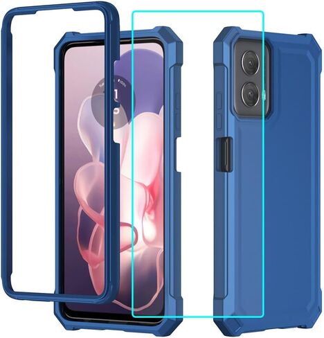 for Motorola Moto G Stylus 5G 2024 Case with Screen Protector,Full Body Protection Front PC Back Soft Silicone Bumper,Heavy Duty Protection Shockproof Phone Case for Moto G Stylus 5G 2024 Blue in Saudi Arabia