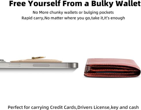 حامل بطاقة الائتمان لحافظة الهاتف، مرفق محفظة لاصقة RFID لحافظة الهاتف مع حامل حلقة الإصبع على معظم الهواتف الذكية لهواتف iPhone وGalaxy وGoogle، جلد نباتي ذهبي in Kuwait