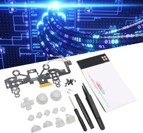 أجزاء وحدة التحكم لـ Ps4، مجموعة Led مضيئة 8 ألوان 19 وضعًا، مجموعة إصلاح مفك البراغي لوحدة التحكم البديلة لوحدة تحكم Ps4 in Saudi Arabia