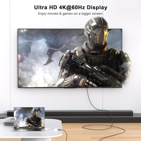 محول USB C إلى HDMI، مخرج صوت فيديو 1080P USB من النوع C إلى HDMI 4K مع محول منفذ شحن 100 واط من النوع C متوافق مع iPhone 15/15 Plus/15 Pro/15 Pro Max، iPad Pro، Galaxy S24/S23/S22 in Kuwait