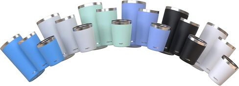 CUPKIN Toddler Cups with Straws, The Original 8 oz Stackable Stainless Steel Baby Straw Cup, Set of 2 Kids Cups, Powder Coated Insulated Kids Tumblers, No BPA Lids + Silicone Straws (Blue + Green) in Saudi Arabia
