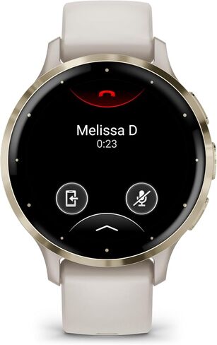 Garmin Venu 3S Advanced Fitness and Health Tracker Smart Watch Soft Gold Stainless Steel Bezel with Ivory Case and 41 MM Silicone Band 1.2 Inch AMOLED Touch Screen Display in Saudi Arabia