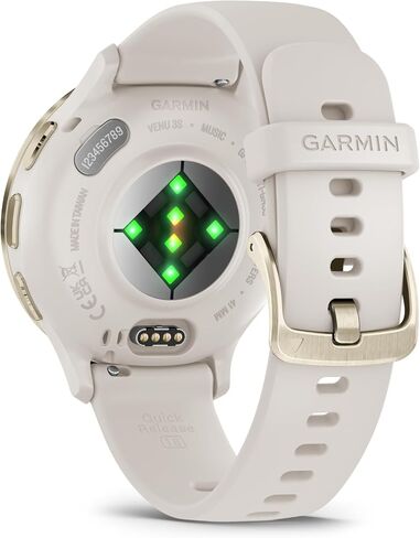 Garmin Venu 3S Advanced Fitness and Health Tracker Smart Watch Soft Gold Stainless Steel Bezel with Ivory Case and 41 MM Silicone Band 1.2 Inch AMOLED Touch Screen Display in Saudi Arabia