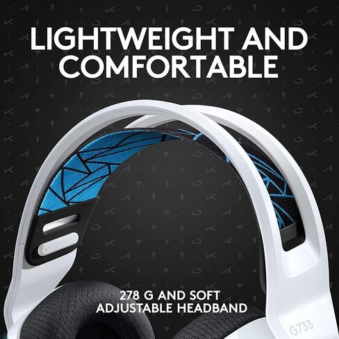 سماعة الألعاب اللاسلكية Logitech G733 K/DA Lightspeed مع نظام تعليق لأجهزة الكمبيوتر الشخصية وأجهزة Mac وPlayStation 4/5 (متجددة) in Saudi Arabia